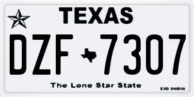 TX license plate DZF7307