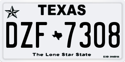 TX license plate DZF7308