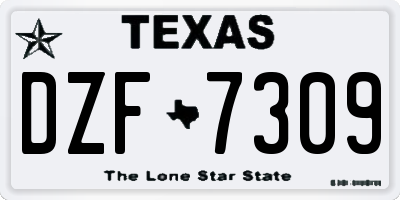 TX license plate DZF7309