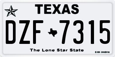 TX license plate DZF7315