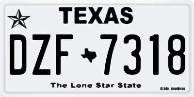 TX license plate DZF7318