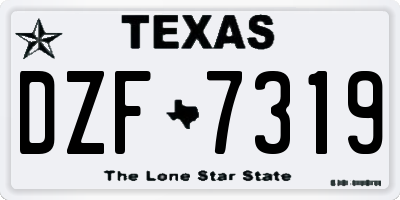 TX license plate DZF7319