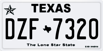 TX license plate DZF7320