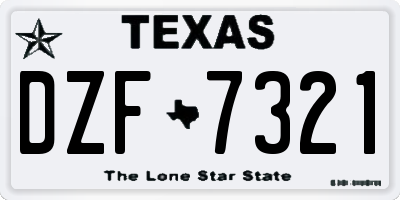 TX license plate DZF7321