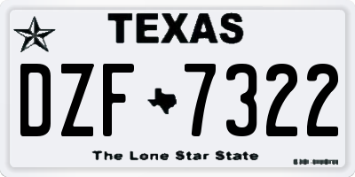 TX license plate DZF7322