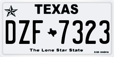 TX license plate DZF7323