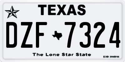 TX license plate DZF7324
