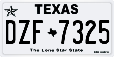 TX license plate DZF7325
