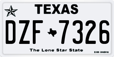 TX license plate DZF7326
