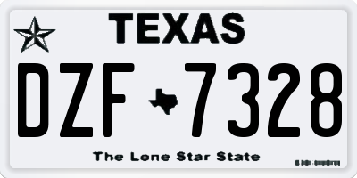 TX license plate DZF7328