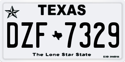 TX license plate DZF7329