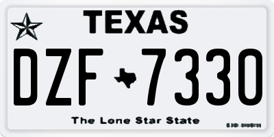 TX license plate DZF7330