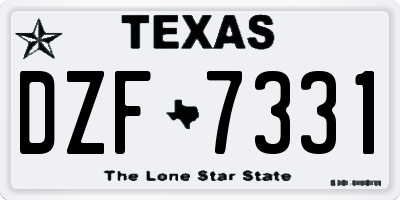 TX license plate DZF7331