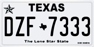 TX license plate DZF7333
