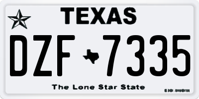 TX license plate DZF7335