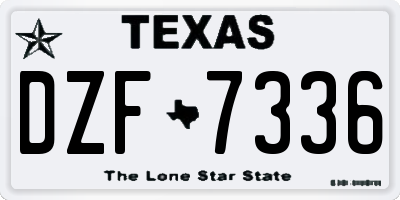 TX license plate DZF7336