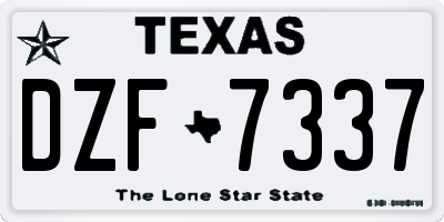 TX license plate DZF7337