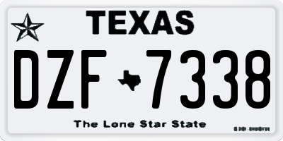 TX license plate DZF7338