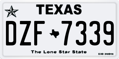 TX license plate DZF7339