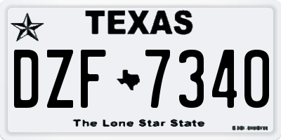 TX license plate DZF7340