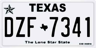 TX license plate DZF7341