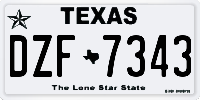 TX license plate DZF7343