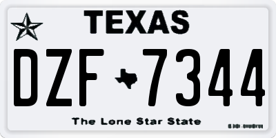 TX license plate DZF7344