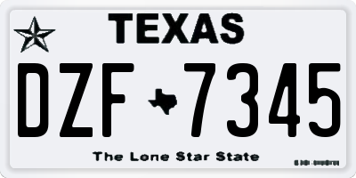 TX license plate DZF7345