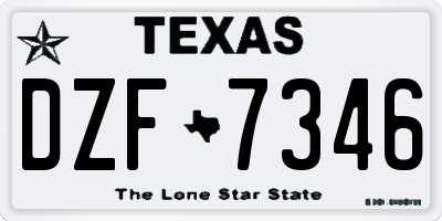 TX license plate DZF7346