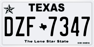 TX license plate DZF7347