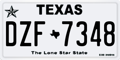 TX license plate DZF7348