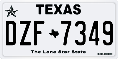 TX license plate DZF7349