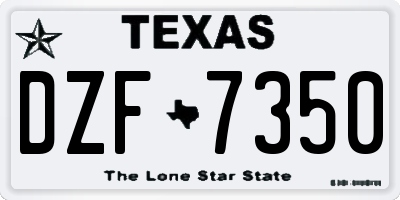 TX license plate DZF7350