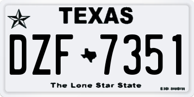 TX license plate DZF7351