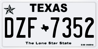 TX license plate DZF7352