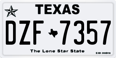 TX license plate DZF7357