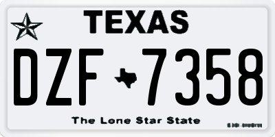 TX license plate DZF7358