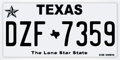 TX license plate DZF7359