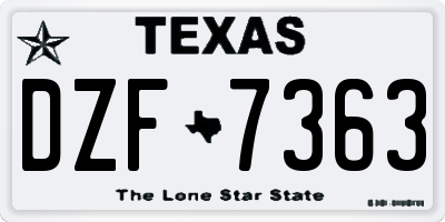 TX license plate DZF7363