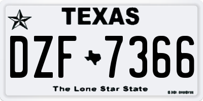 TX license plate DZF7366