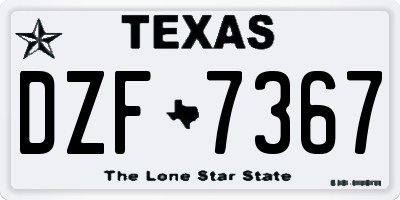 TX license plate DZF7367