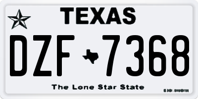TX license plate DZF7368