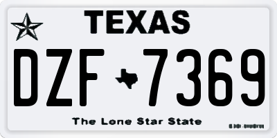 TX license plate DZF7369