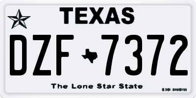 TX license plate DZF7372