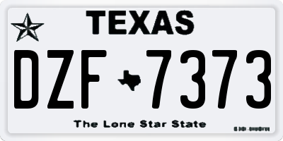 TX license plate DZF7373