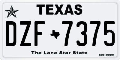 TX license plate DZF7375