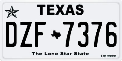 TX license plate DZF7376