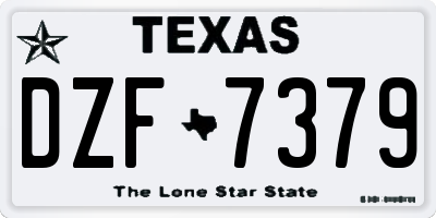 TX license plate DZF7379