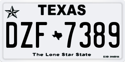 TX license plate DZF7389