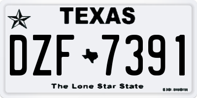 TX license plate DZF7391
